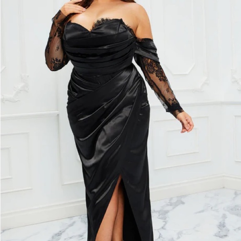Fashion Nova Black One Shoulder Dress